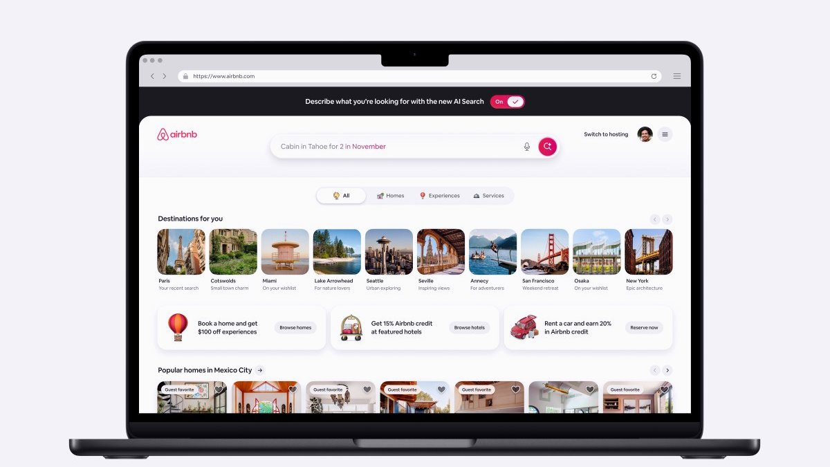 Airbnb adds AI search, more social features